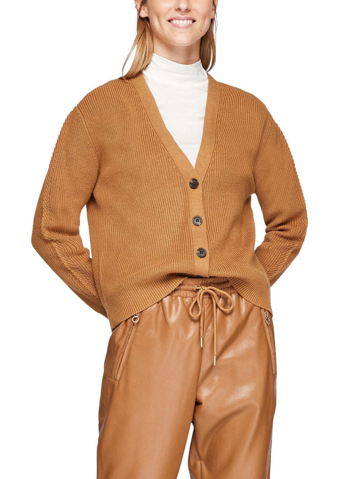 s.Oliver Cardigan aus Baumwollmix 40 8469_sandstein, 40 8469_sandstein