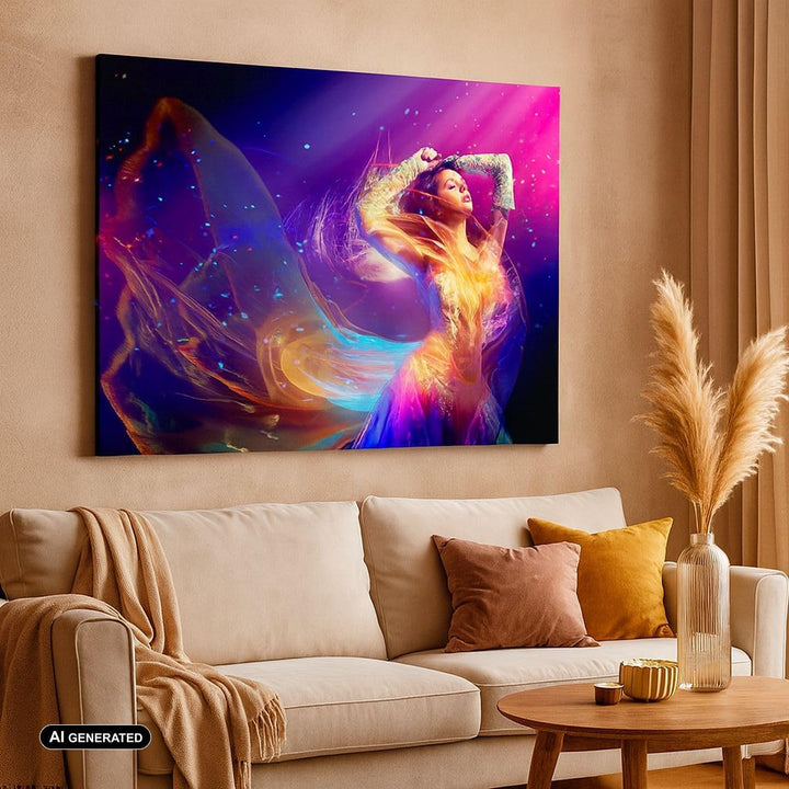 Bilder auf Leinwand 100x70cm Leinwandbild Schönheit Disco Mode Make-up Gross Wanddeko Bild Schlafzim