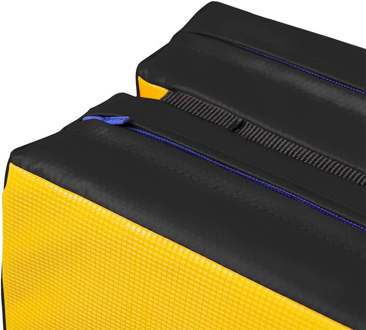Grevinga® Turnmatte VB 80 | Blau, 200 x 200 cm, Turnen, Klappbar auf 100 x 100 cm Gelb-Schwarz 200 x