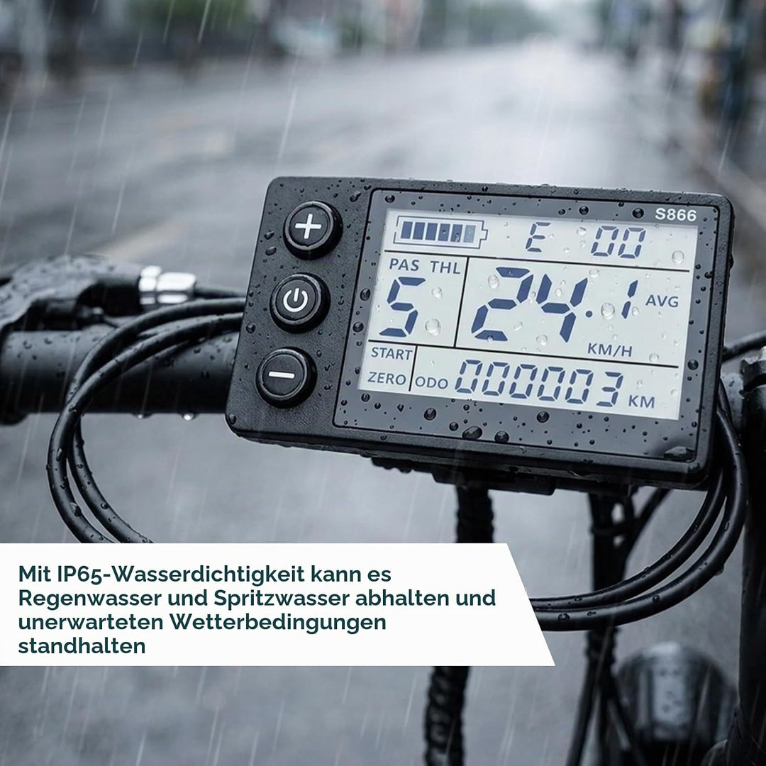 Elektrofahrrad-LCD-Display, Scooter-Umrüst-LCD-Panel-Teile mit wasserdichtem 6P-Anschluss für Elektr