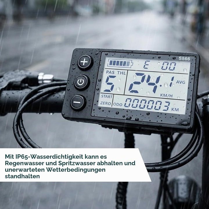Elektrofahrrad-LCD-Display, Scooter-Umrüst-LCD-Panel-Teile mit wasserdichtem 6P-Anschluss für Elektr