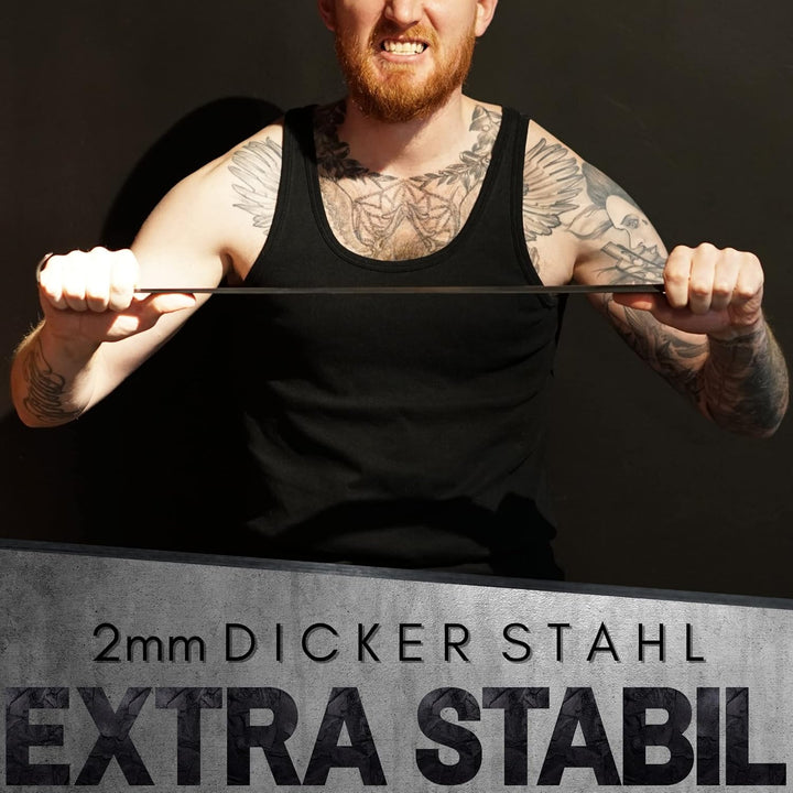 Robfox 70cm Schuhlöffel I extra stabiler Schuhanzieher aus gebürstetem Stahl I lange Schuhanziehhilf
