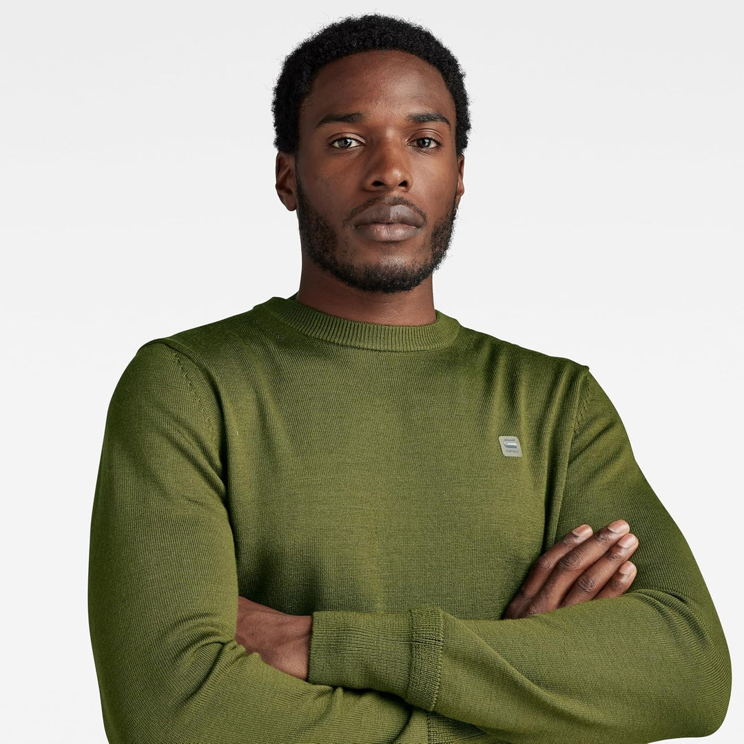 G-STAR Herren Premium Core Knitted Sweater S Grün (Dark Olive D21931-b692-c744), S Gr&#xFC;n (Dark O