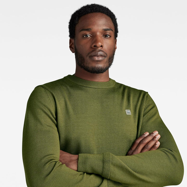 G-STAR Herren Premium Core Knitted Sweater S Grün (Dark Olive D21931-b692-c744), S Gr&#xFC;n (Dark O