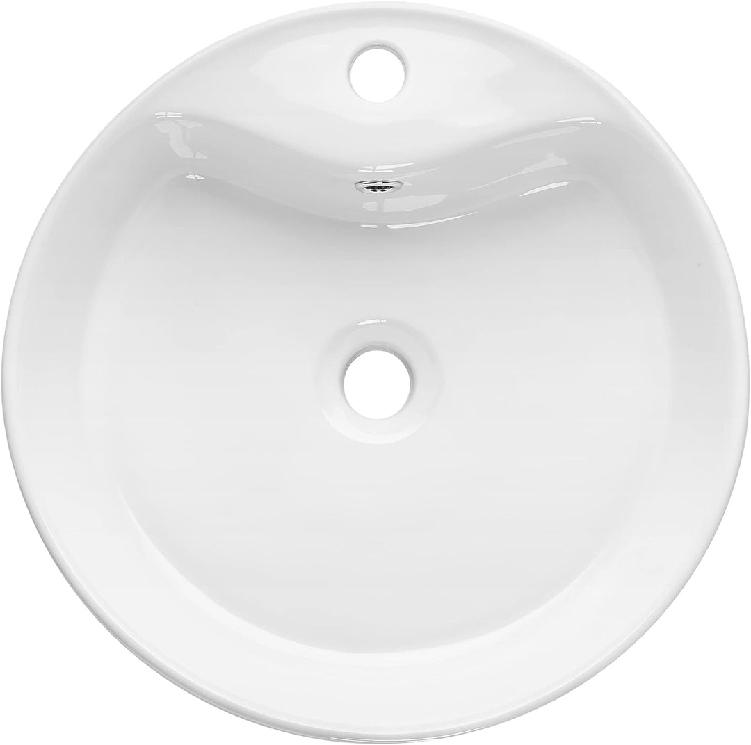 VBChome Waschbecken 41 cm Keramik Weiss Oval Pop-up ventil Click-Clack Waschtisch Handwaschbecken Au