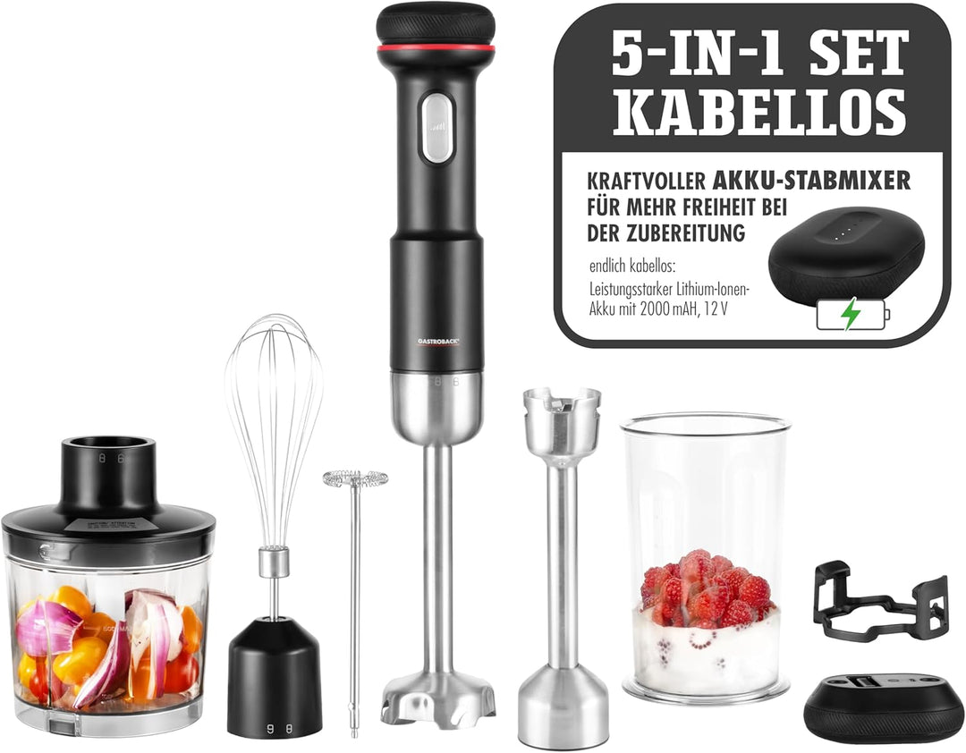 Kabelloser Design Stabmixer Set 5 in 1