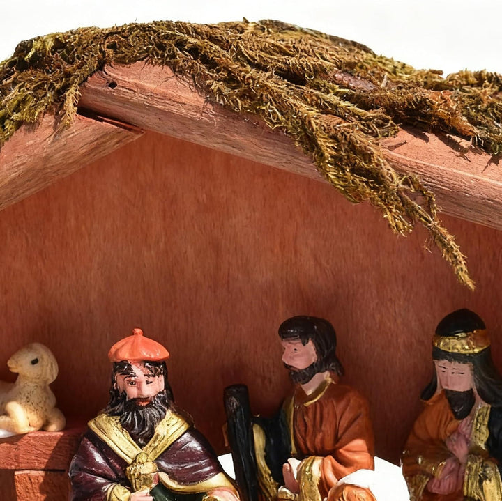 Weihnachtskrippen Figuren aus Resin | Jesus Geburtsfiguren Dekoration | Weihnachtskrippen Set aus Ho