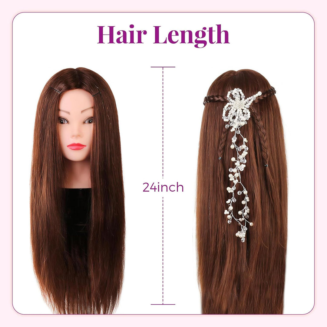 Übungskopf Neverland Beauty 24 Zoll 60% Echthaar Friseur Übungskopf Praxis Schaufensterpuppe Kopf mi