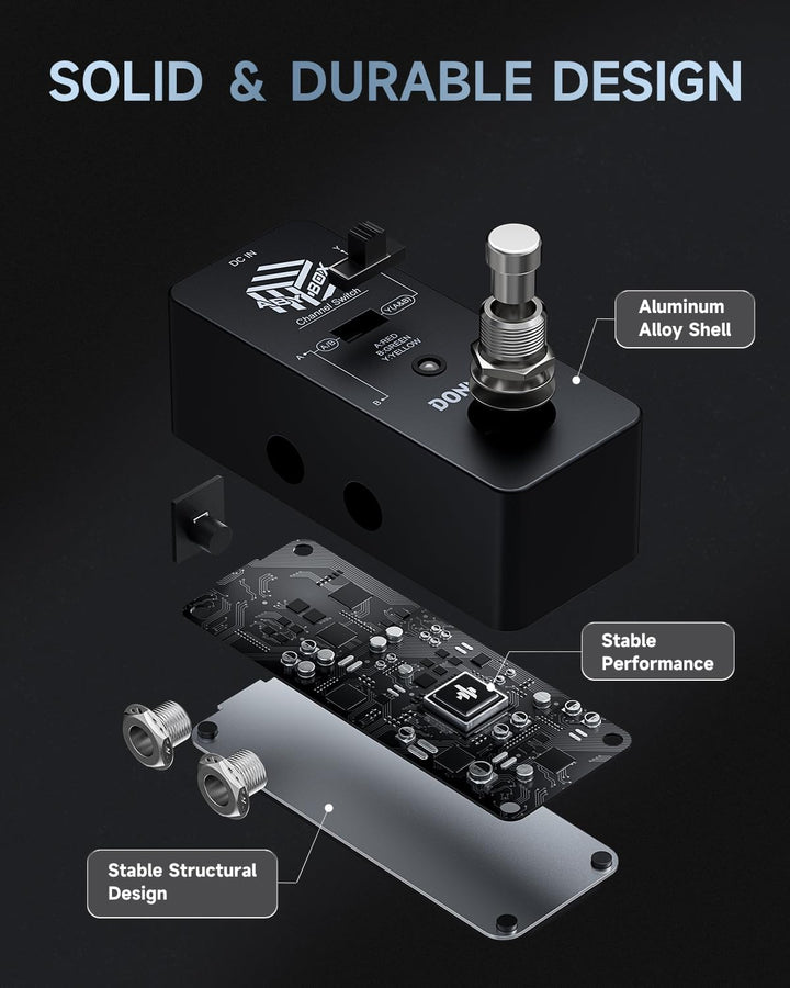 Donner ABY Box Line Selector AB Schalter Mini-Gitarren-Effektpedal True Bypass Schwarz：ABY pedal, Sc