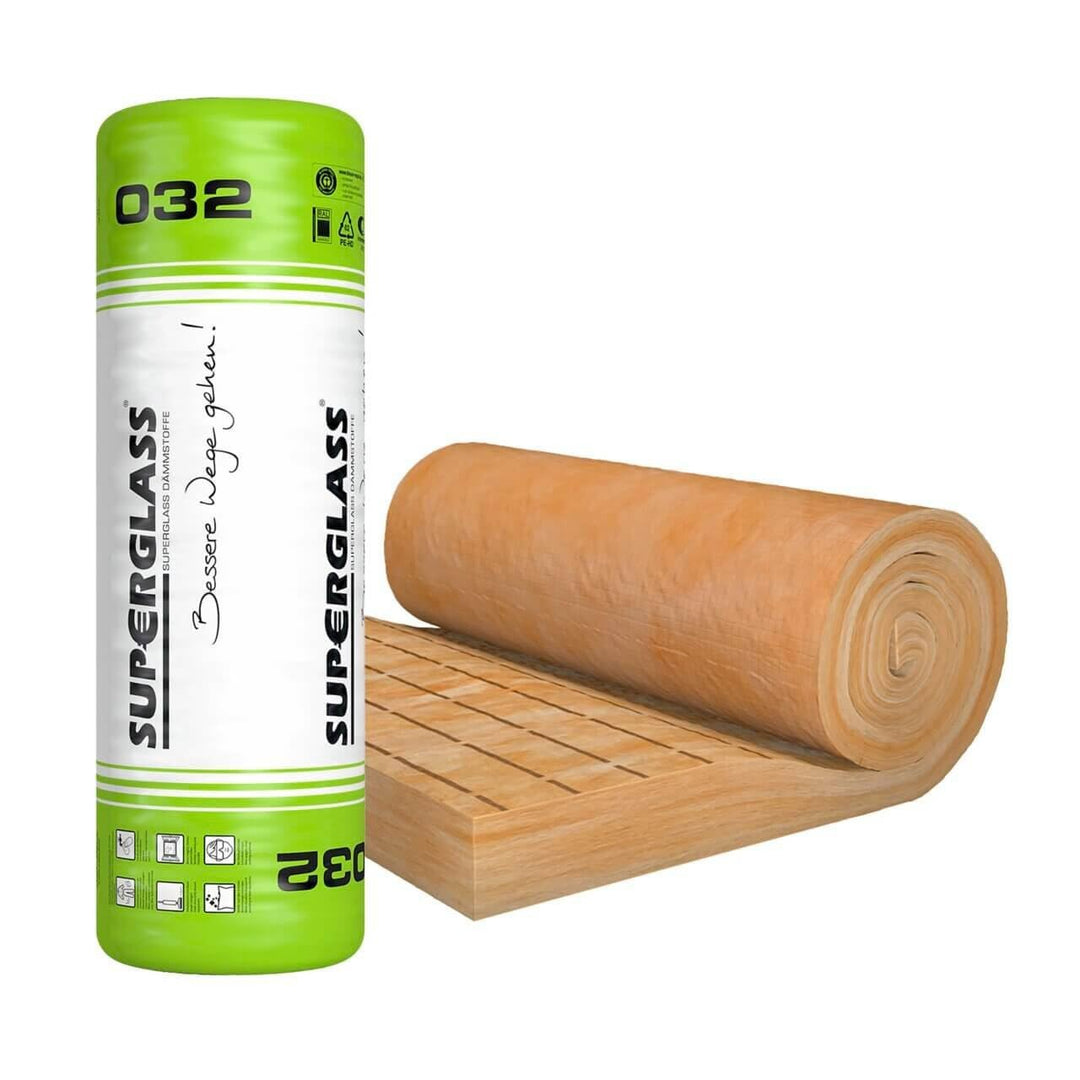 Superglass Klemmfilz KF 4 WLG032 – 2300 mm x 1250 mm x 200 mm (2,87 m²) | Profi-Qualität - Glaswolle