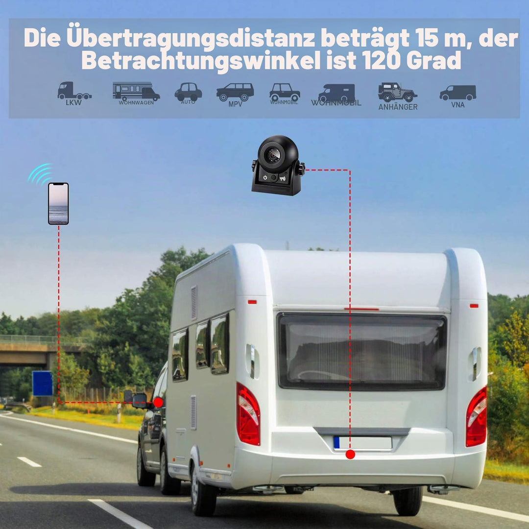 Kabellose Rückfahrkamera, Uzone WiFi Auto magnetische Rückfahrkamera Super Nachtsicht IP68 Wasserdic
