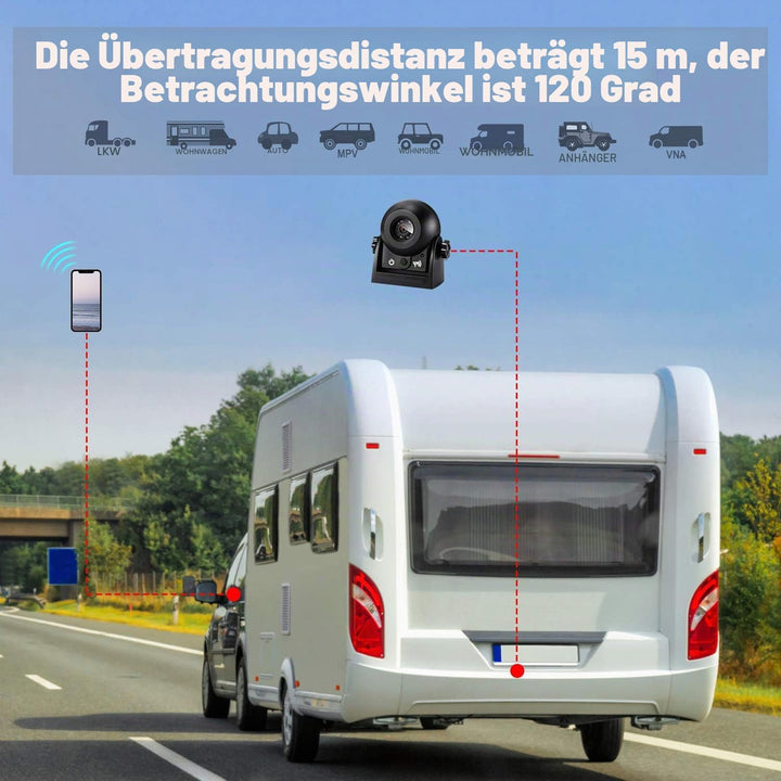 Kabellose Rückfahrkamera, Uzone WiFi Auto magnetische Rückfahrkamera Super Nachtsicht IP68 Wasserdic