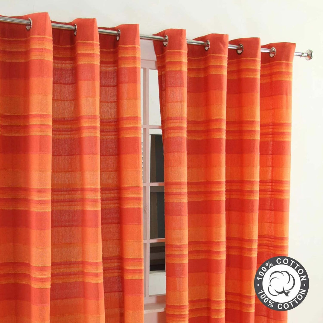 Homescapes handgewobener Vorhang Morocco im 2er Set Ösenvorhang 140 x 140 cm Dekoschal in Streifen-O