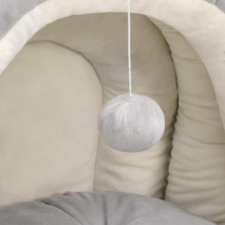 vidaXL Katzenbett 40x40x35cm Grau Creme Hundebett Katzenhöhle Katzen Nest 40 x 40 x 35 cm Grau, 40 x