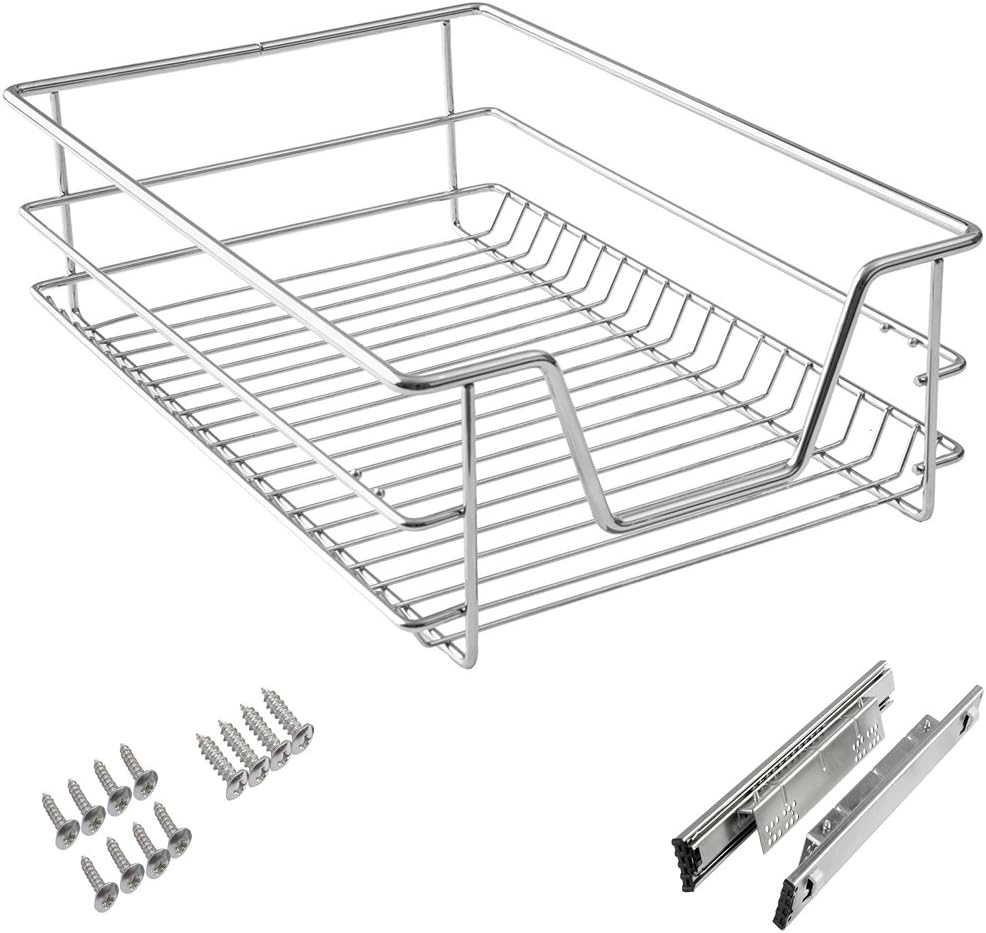 HENGMEI 1x Küchenschrank Teleskopschublade 40cm Schrankauszug Ausziehbare Ablage Küchenschubladen Or