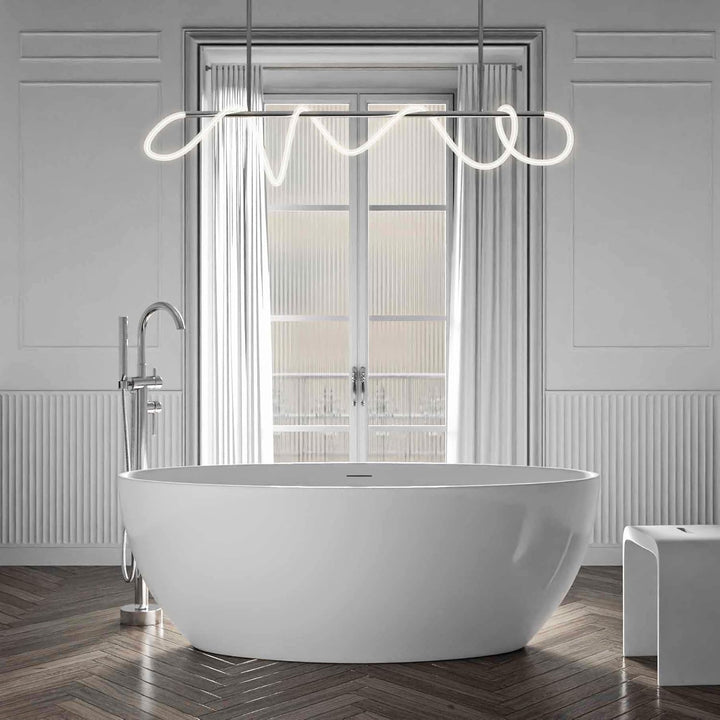 BERNSTEIN Freistehende Badewanne aus Sanitäracryl Standbadewanne Wanne mit Doppelwandiger Konstrukti