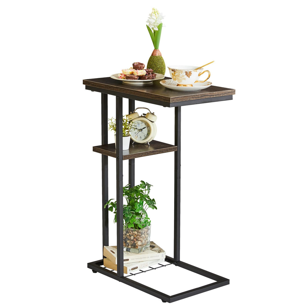 YMYNY Beistelltisch Kaffeetisch C-Form, Eleganter Kleiner Sofatisch, Industrie-Design, Sofatisch 40
