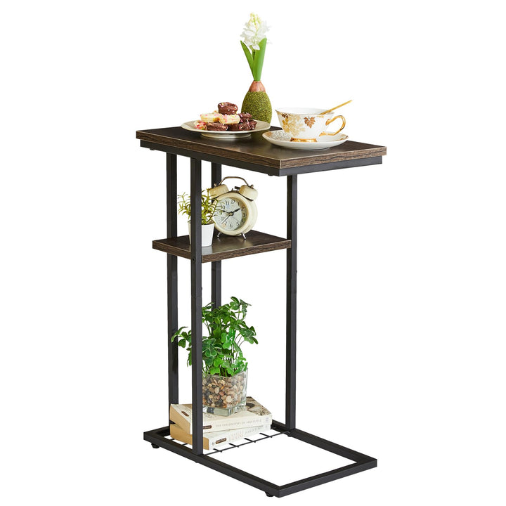 YMYNY Beistelltisch Kaffeetisch C-Form, Eleganter Kleiner Sofatisch, Industrie-Design, Sofatisch 40