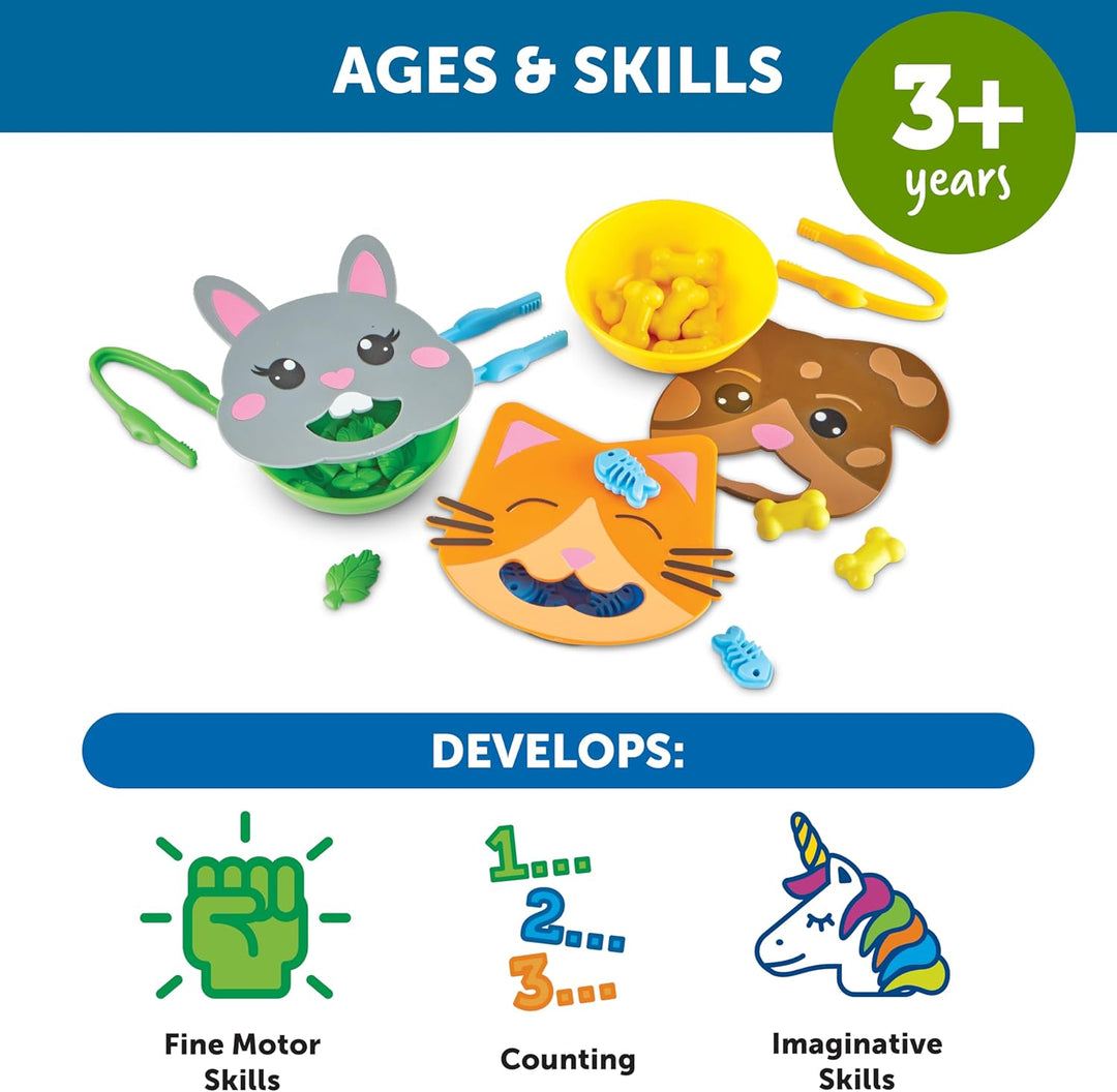 Learning Resources Feinmotorische Tierfütterung, Spielzeug für 3-jährige Jungen und Mädchen, Montess