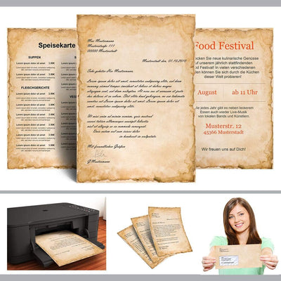 Briefpapier Sets Motivpapier Antik & History Altes Papier Geschichte, VINTAGE 100 Blatt Briefpapier