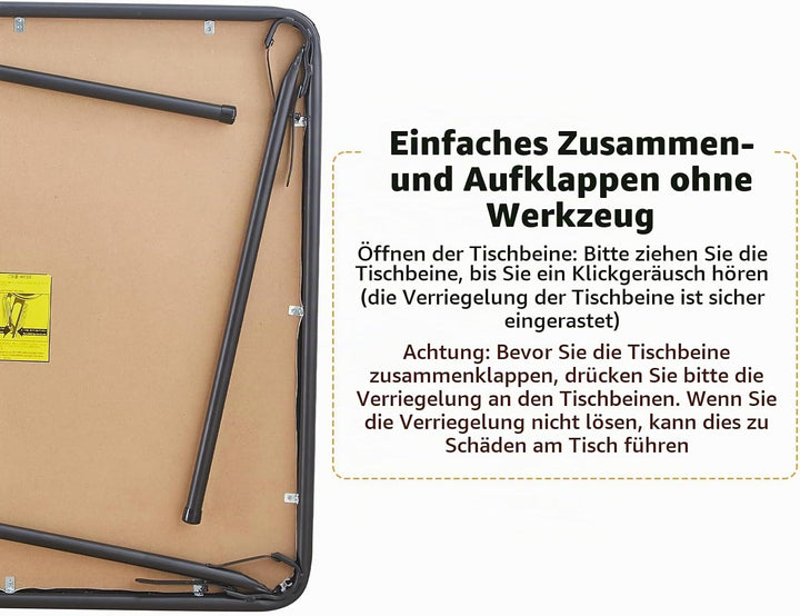 BOOSDEN Klapptisch, Multifunktionstisch, Klappbar Tisch als Campingtisch, Gartentisch, Balkontisch,