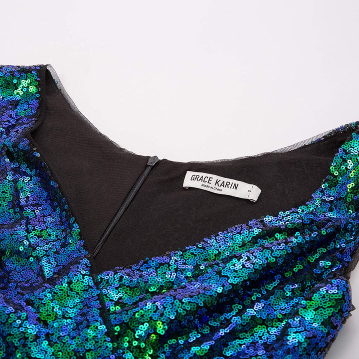 GRACE KARIN Damen Perlen Kleid Knielang Rockabilly Retro Kleider Faltenrock CL061 S Cl1061-8, S Cl10