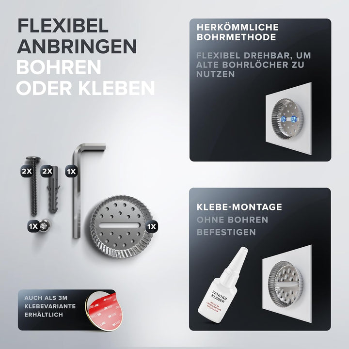 Ersatzrollenhalter Giskesanden Gold zum Bohren | aus Edelstahl und Glas | Toilettenpapier Rollen Auf