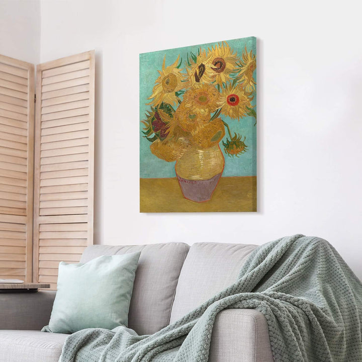 PICANOVA – Vincent Van Gogh Sunflowers 60x80 cm – Bild auf Leinwand – Leinwandbild – Premium Leinwan
