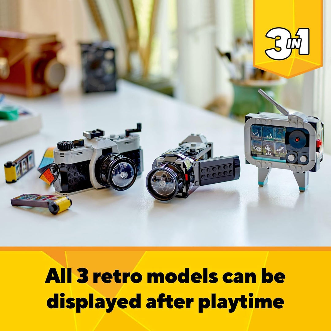LEGO Creator 31147 3 in 1 Retro-Kamera-Spielzeug, verwandelt Sich von Spielzeugkamera zu Retro-Video