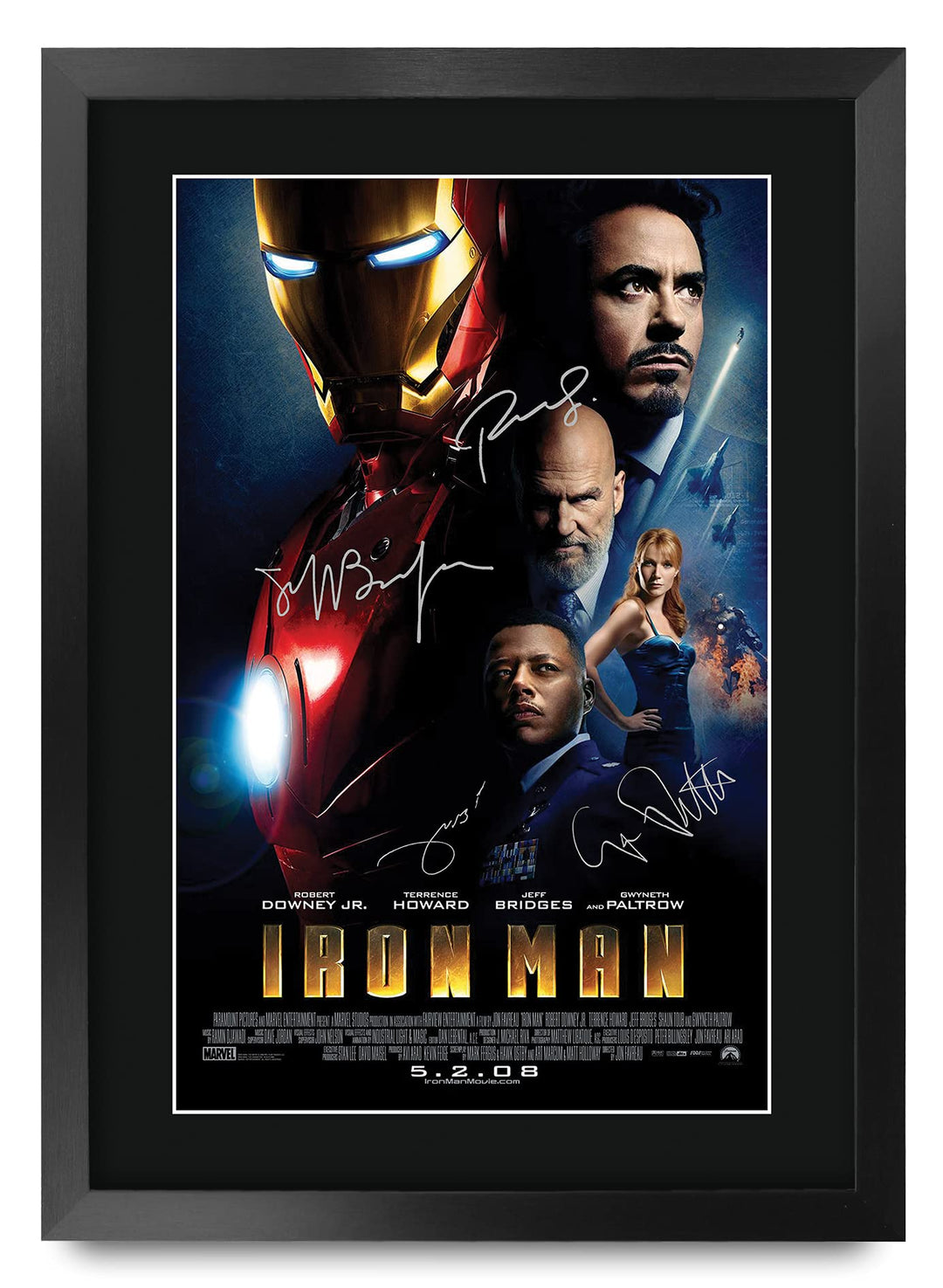 HWC Trading Iron Man A3 Gerahmte Signiert Gedruckt Autogramme Bild Druck-Fotoanzeige Geschenk Für Ro