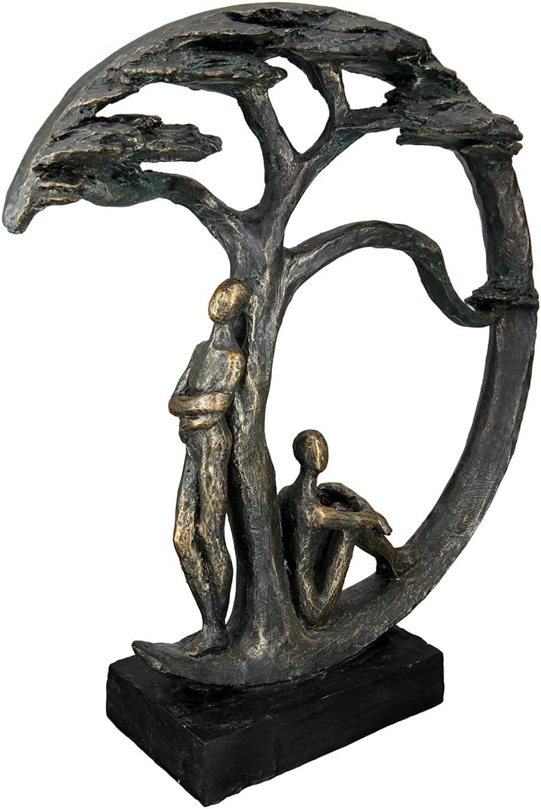 Casablanca Deko Figur Skulptur aus Kunstharz - Baum Schatten - mit Spruchanhänger - Farbe: Bronze -