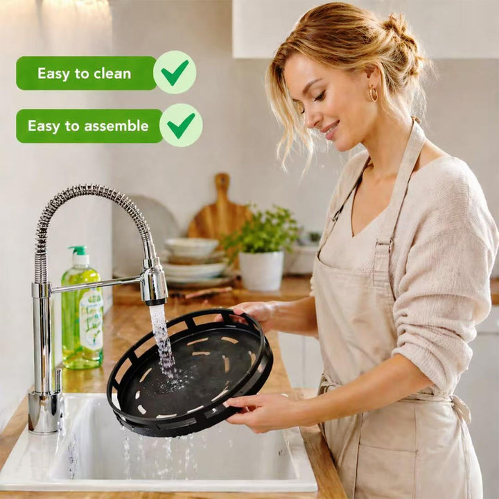 Drehteller Organizer, 2-Lagig, Schwarzer Kohlenstoffstahl | Drehbar, Gewürzregal, Für Gewürzgläser,