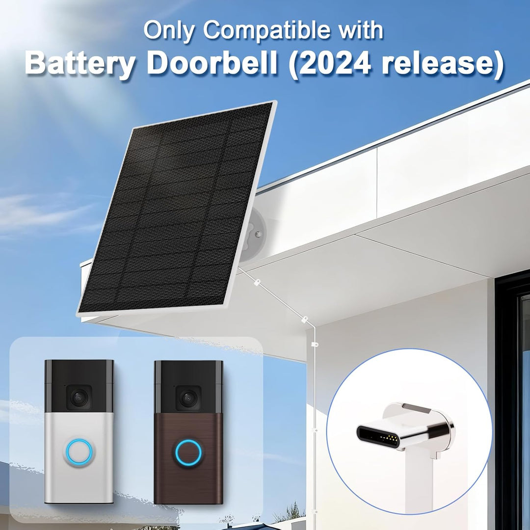 Solarpanel für Ring-Türklingel (2024), 6-W-Solarladegerät für batteriebetriebene Ring-Türklingeln, u