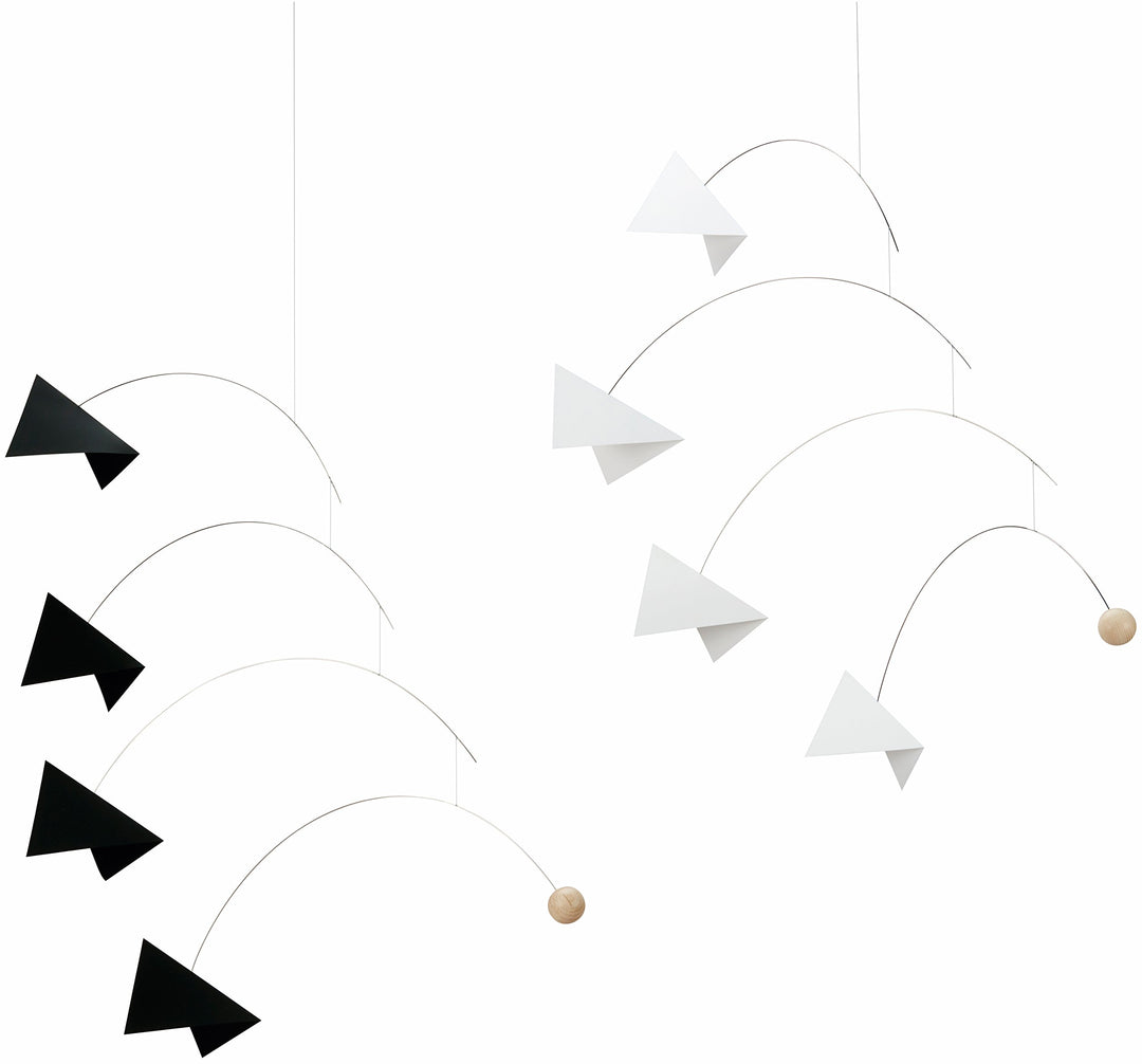 Flensted Mobiles Fatamorgana, Black & White Mobile, Stahl, schwarz/weiss, 55x61 cm