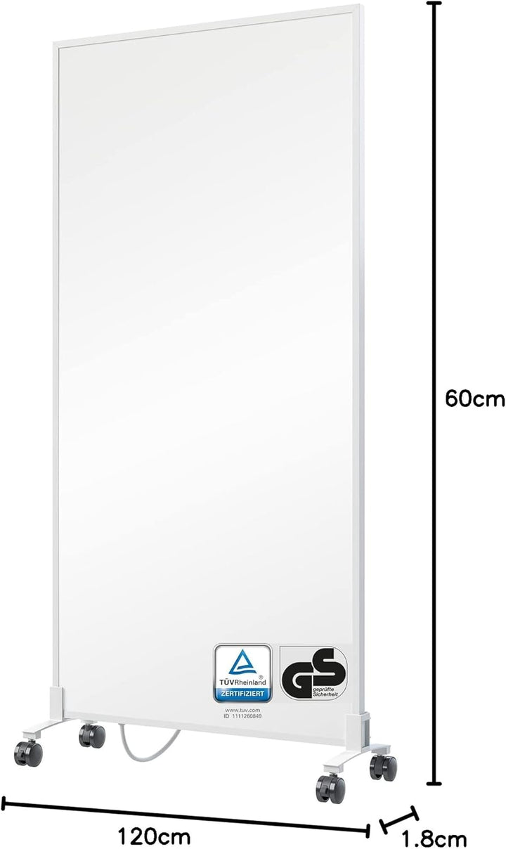 BR Bringer Infrarotheizung Standgerät - 1200 Watt - Energiesparend - Mobile Elektroheizung mit Stand