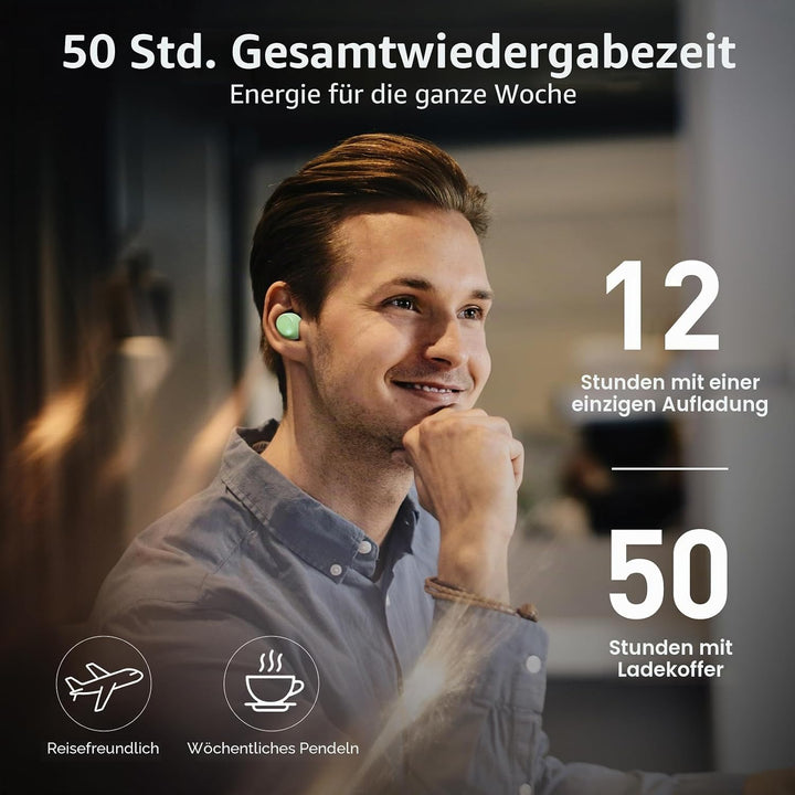 TOZO T6 Kopfhörer Kabellos Bluetooth 5.3 Bluetooth Kopfhörer, In Ear Kopfhörer 50 Std Akkulaufzeit m