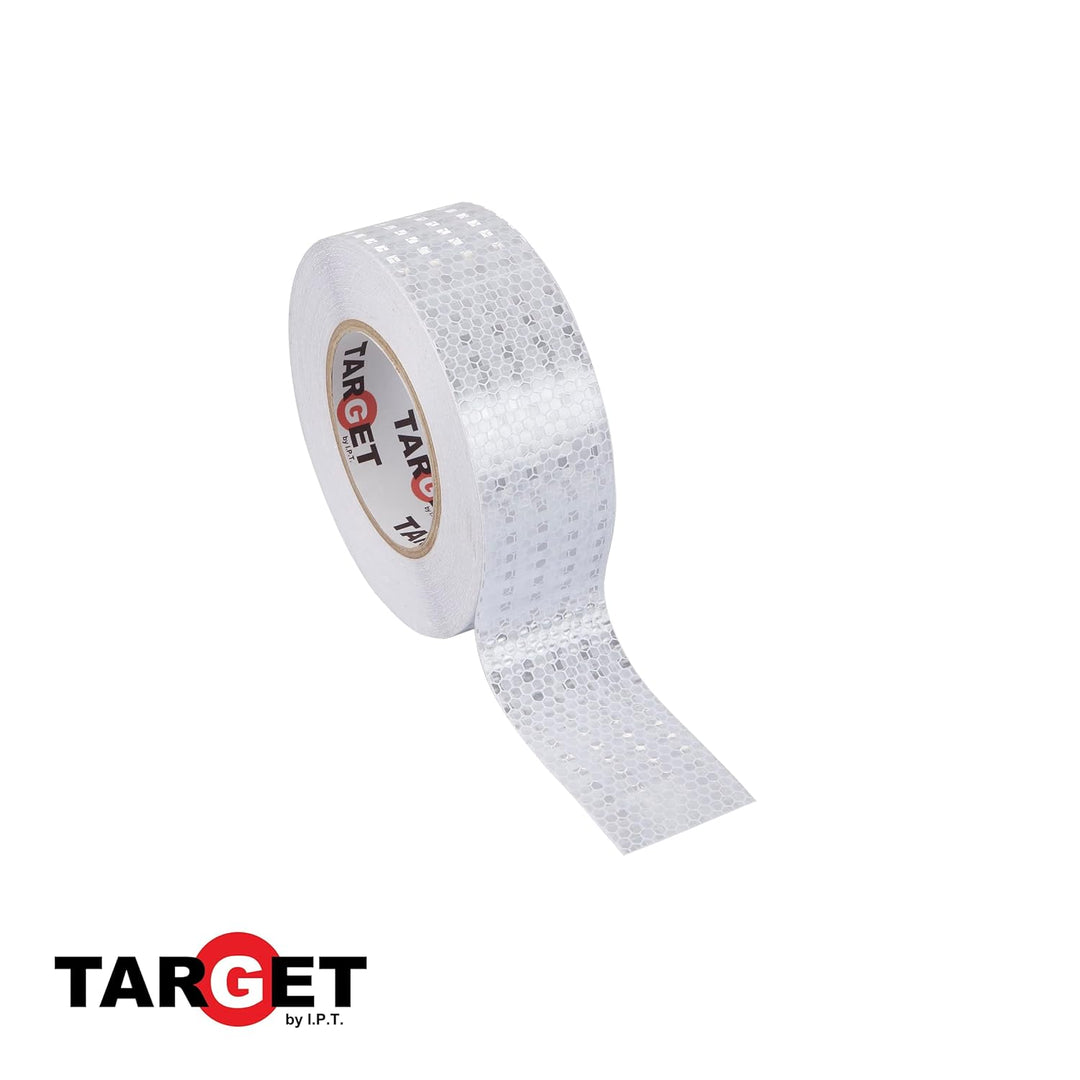 TARGET CRB3350 - Reflektierendes Band - Weiss 33 Meter x 50 Millimeter - Klebeband - Warnung - Besch