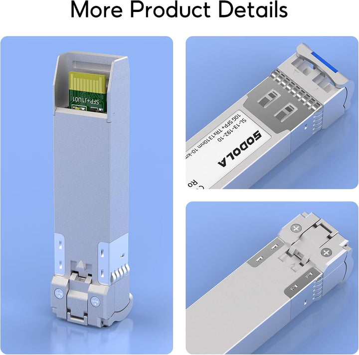 Sodola 10GBase-LR SFP+ Transceiver, 10G 1310nm SMF, bis zu 10 km, Kompatibel mit Cisco SFP-10G-LR, M
