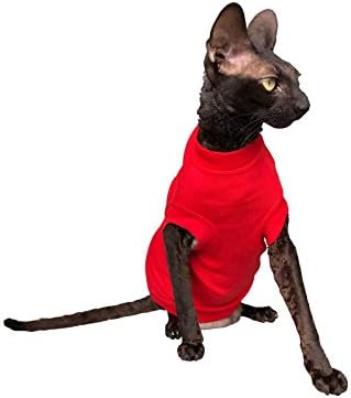 Katzen Rollkragen Maxi in Rot (L), L
