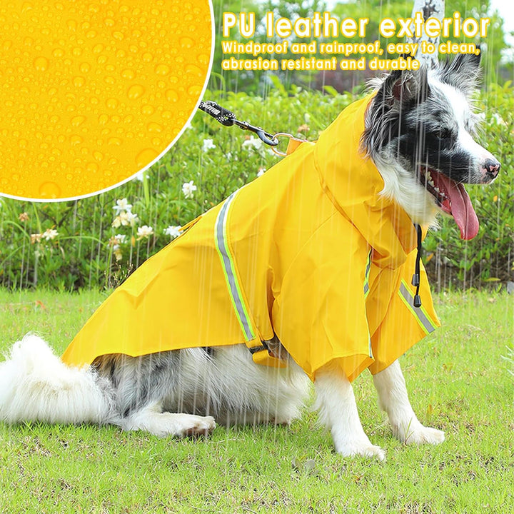 Regenmantel für Hunde, SilverChry Regenjacke für Hunde, Wasserdicht mit Kapuze, Atmungsaktiv, Wasser