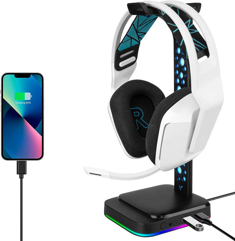 GEEKRIA RGB-ABS-Kopfhörer-Ständer für Over-Ear-Kopfhörer, Gaming-Headset-Halter, Schreibtisch-Displa