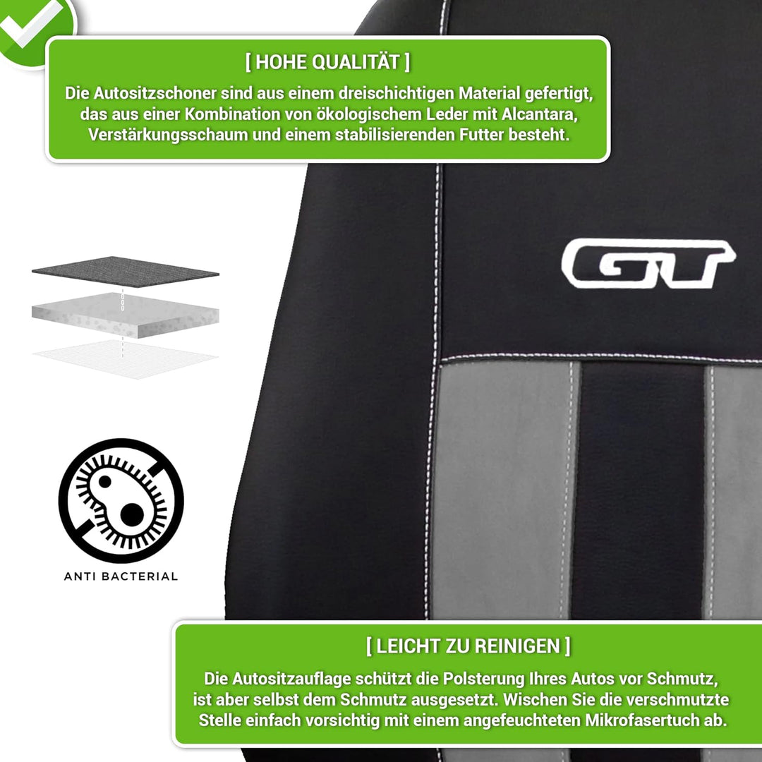 moto-MOLTICO Autositzbezüge 2+3 - Universal Auto Sitzauflagen Set - Dreilagig Auto Sitzbezüge mit Re