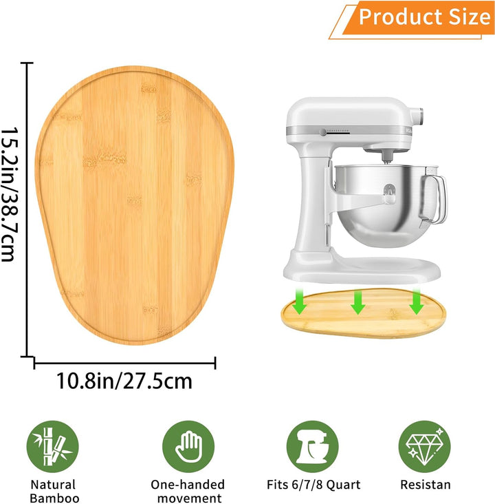 Bamboo Mixer Schieber kompatibel mit Kitchen Aid 6/7/8 Quart Bowl-Lift Stand Mixer, KN256WW Küche At