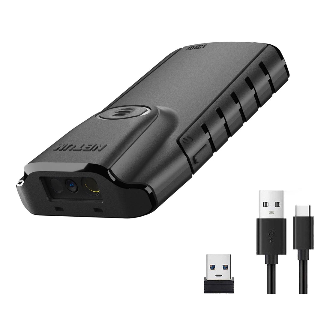 NETUM Bluetooth 2D Barcode Scanner, 3-in-1 Small Portable QR Bar Code Reader Automatic Wireless Gun