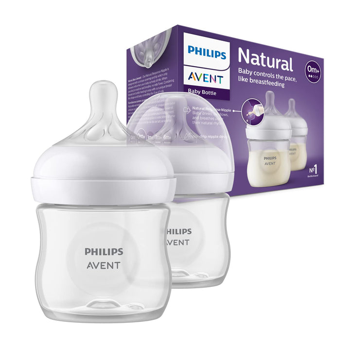 Philips Avent Flasche Natural mit Responsivschnuller 125ml, 2 Stück (Modell SCY900/02)
