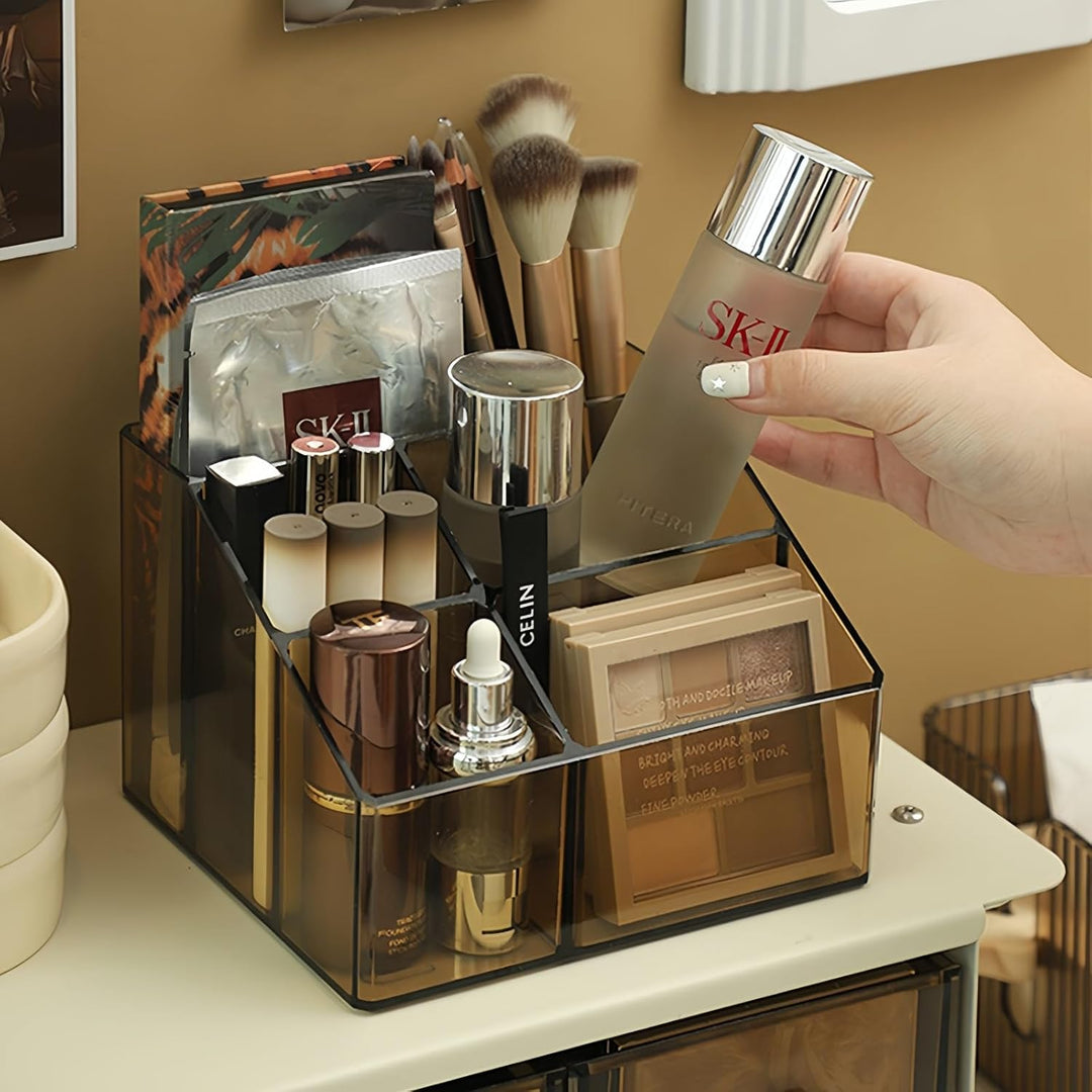 Make Up Organizer, Kosmetik Organizer mit 5 Fächer, Acryl Bad Organizer, Make up pinsel organizer, S