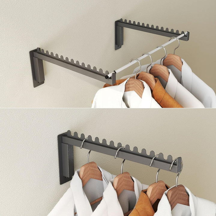 Kleiderhaken Wandmontage Kleiderlüfter Wand Kleiderständer Kleiderstange mit 14 Schlitzlöcher Metall
