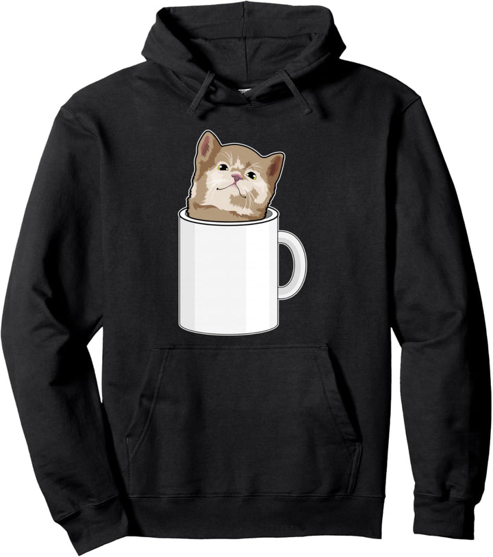 Katze Becher Pullover Hoodie