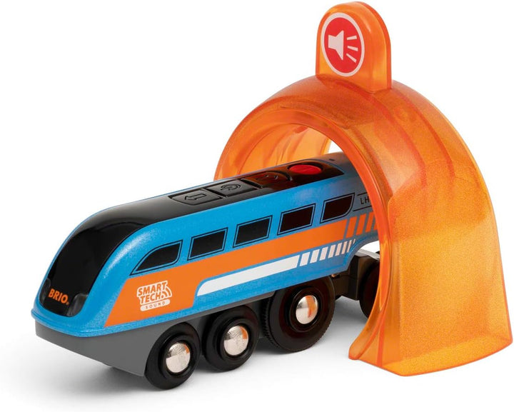BRIO World 33971 Smart Tech Sound Lok mit Aufnahmefunktion Elektrischer Zug &amp; World 33683 - Hängebrü