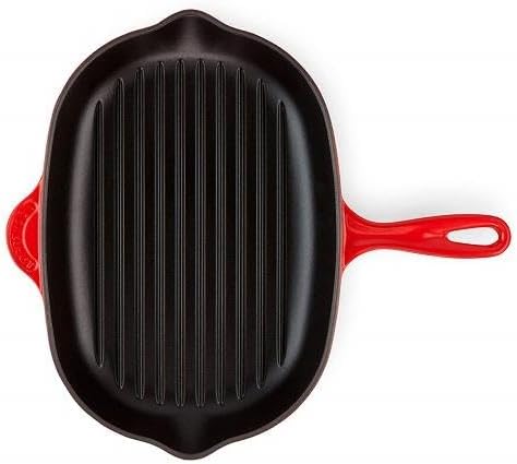 Le Creuset Signature Ovale Grillpfanne aus Gusseisen, mit Hilfsgriff und zwei Ausgiessern, für alle